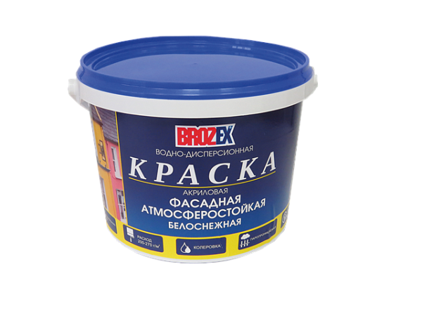 Краска фасадная  акрил.14кг,белосн/BROZEX/ХМ71 картинка №1