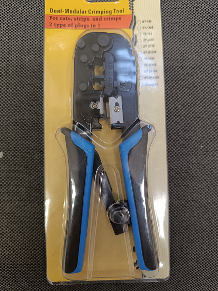 Клещи обжим. д/зачистки витой пары и обжима коннекторов RJ-45, RJ-11/12/5180 картинка №1