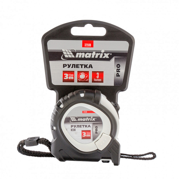 Рулетка NEON PRO 3мх16мм.magnet/MATRIX/32590 картинка №1